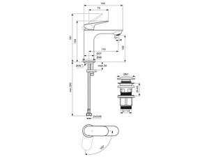 Mitigeur de lavabo Ceralife O monocommande noir soie